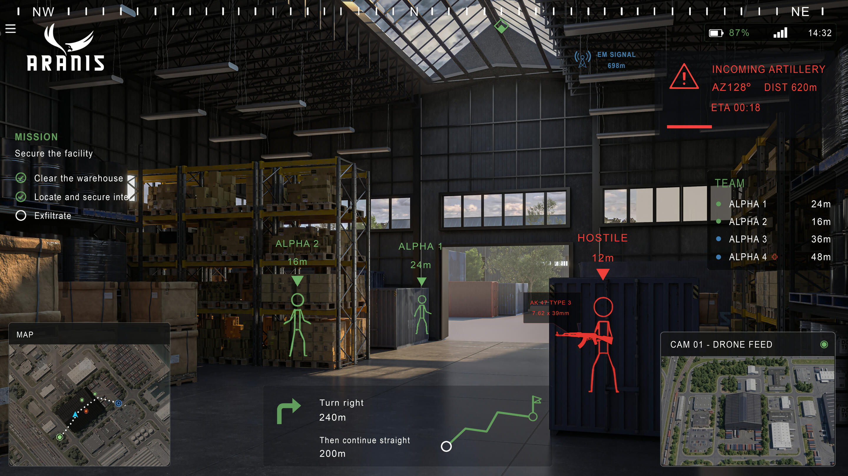 Aranis AR situational awareness interface concept
